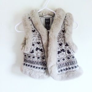Baby Gap Faux Fur Embroidered Infant Girl's Vest